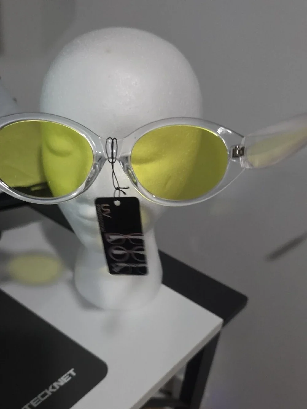 Clear Frame Sunglasses with Yellow Lenses